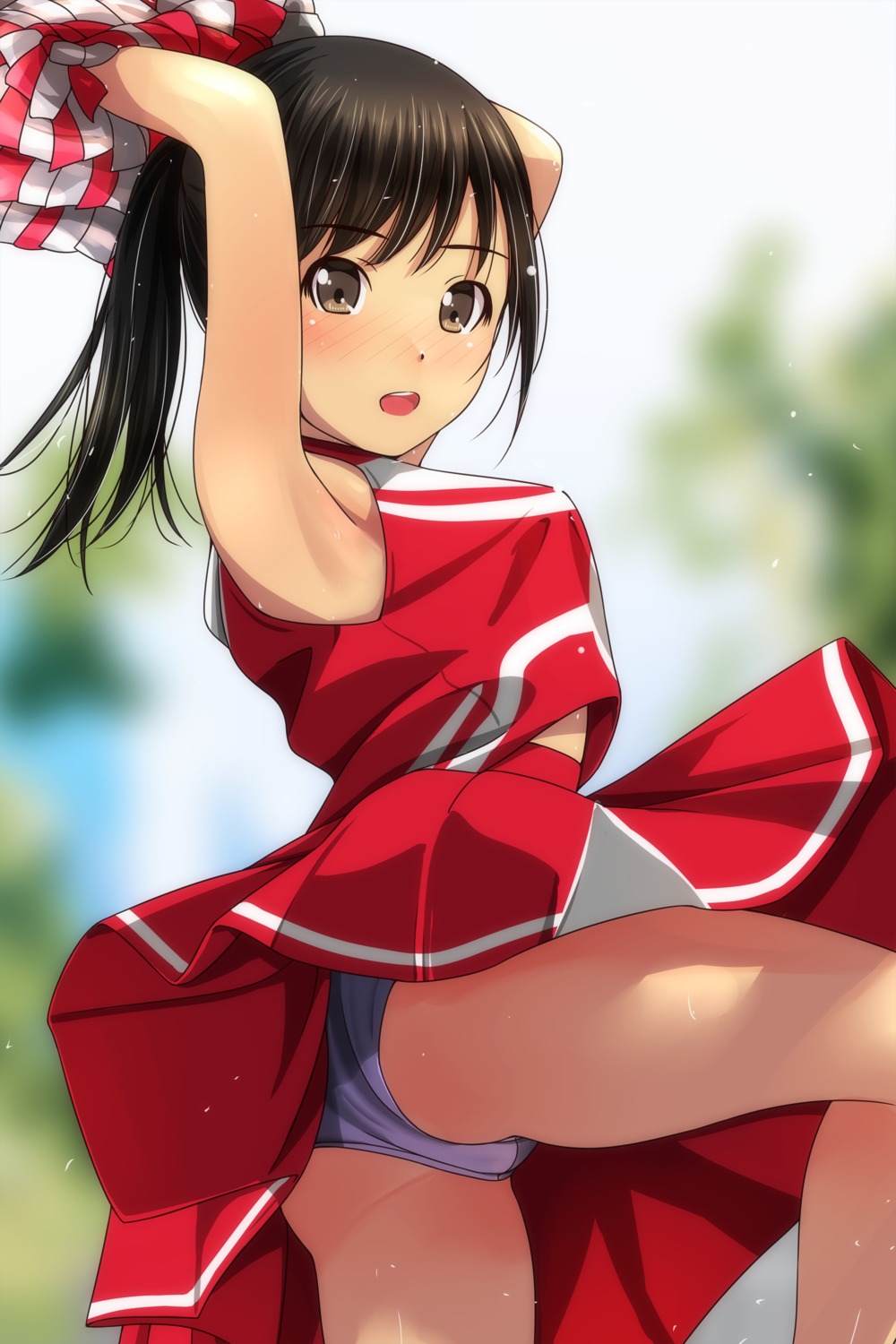 ass cheerleader loli matsunaga_kouyou pantsu skirt_lift