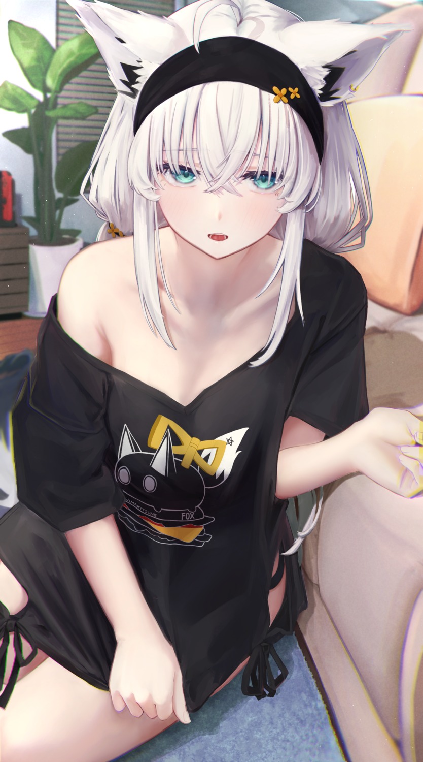 animal_ears hinataaoi_(iraiuketsukechuu) hololive hololive_gamers kitsune no_bra shirakami_fubuki