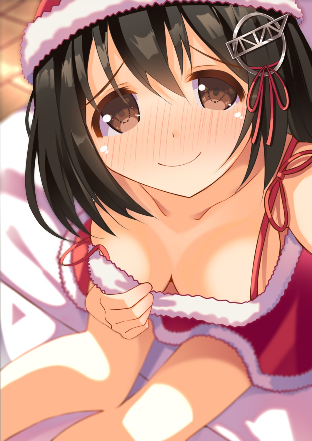 christmas cleavage dress haguro_(kancolle) kantai_collection minase_kaya undressing