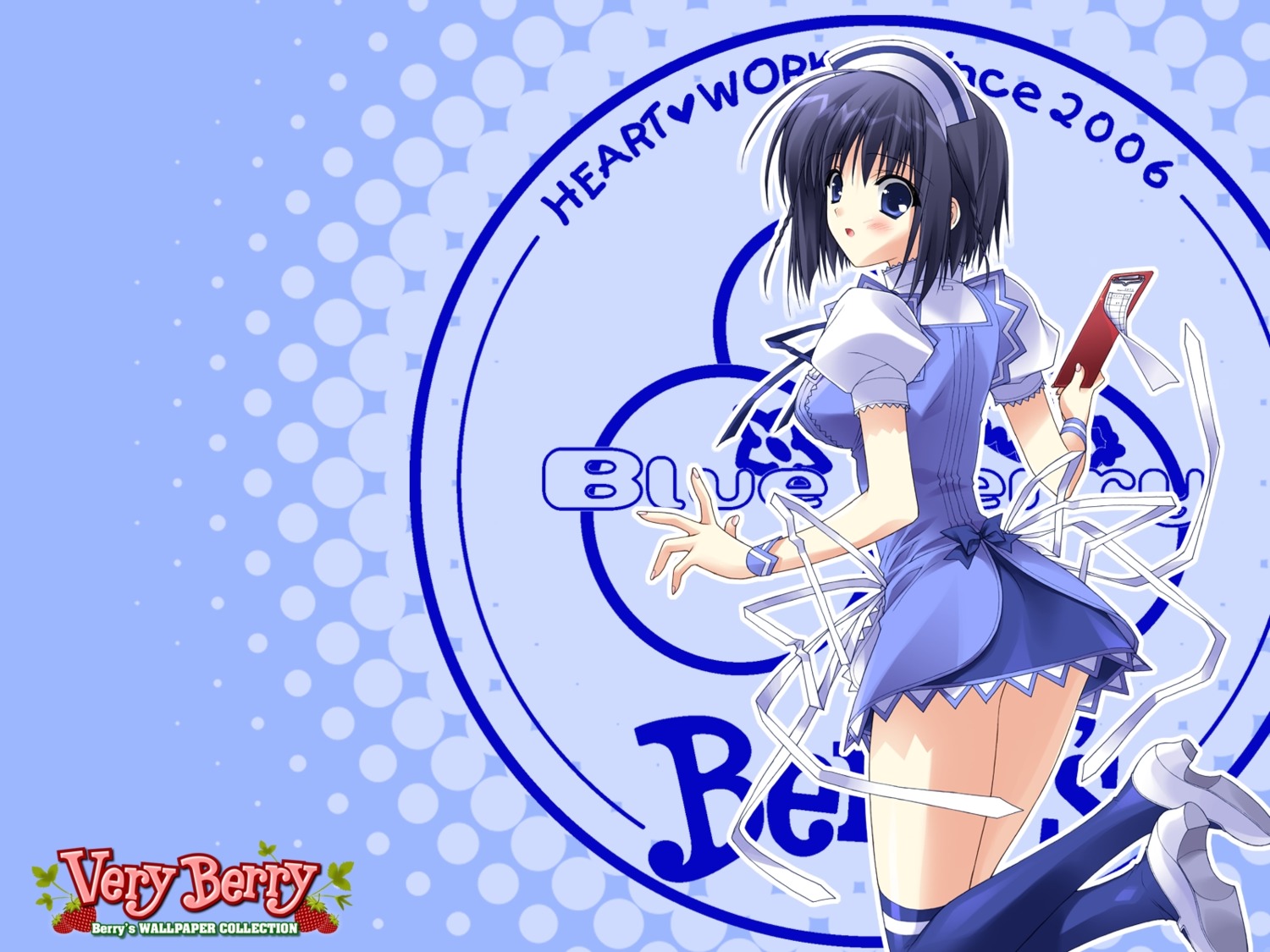 berry's hasegawa_kotori suzuhira_hiro waitress wallpaper