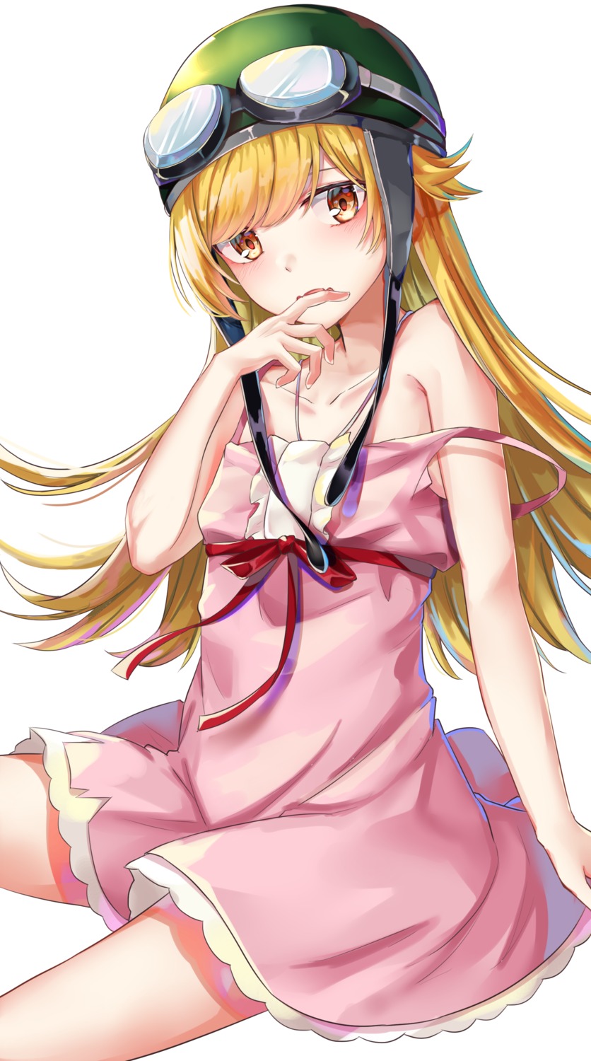 bakemonogatari dress monogatari_(series) oshino_shinobu skirt_lift yuunamida_uyu