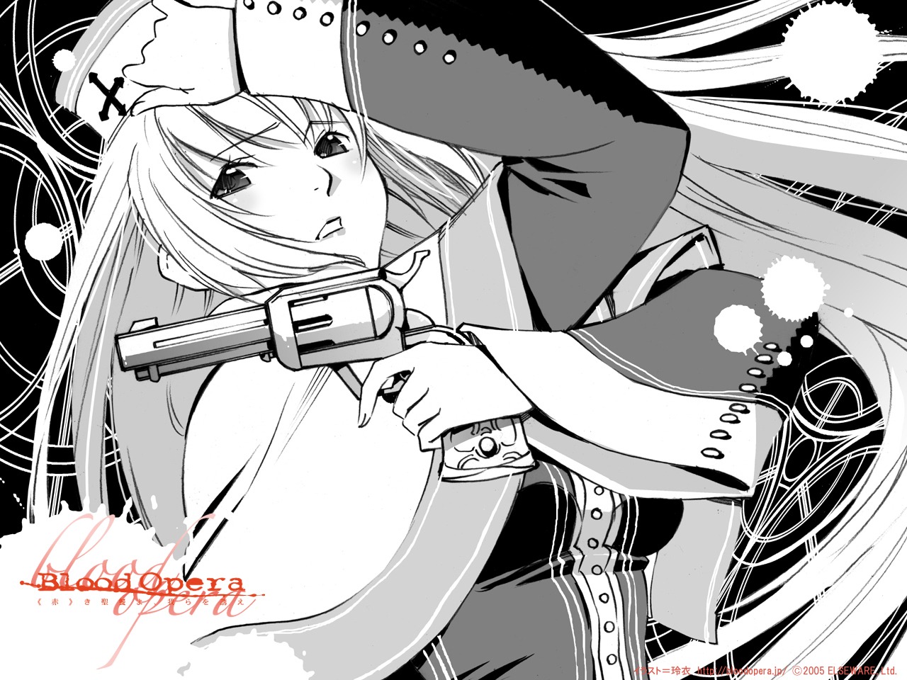 blood_opera gun monochrome tagme wallpaper