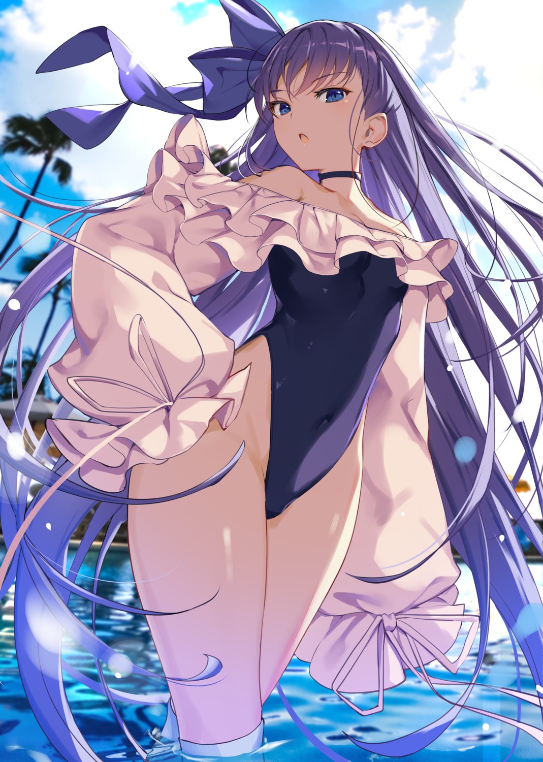 fate/grand_order ikomochi meltlilith swimsuits thighhighs wet