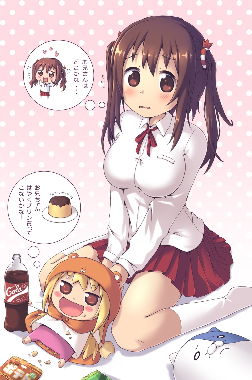 akisorapx chibi doma_umaru ebina_nana himouto!_umaru-chan seifuku