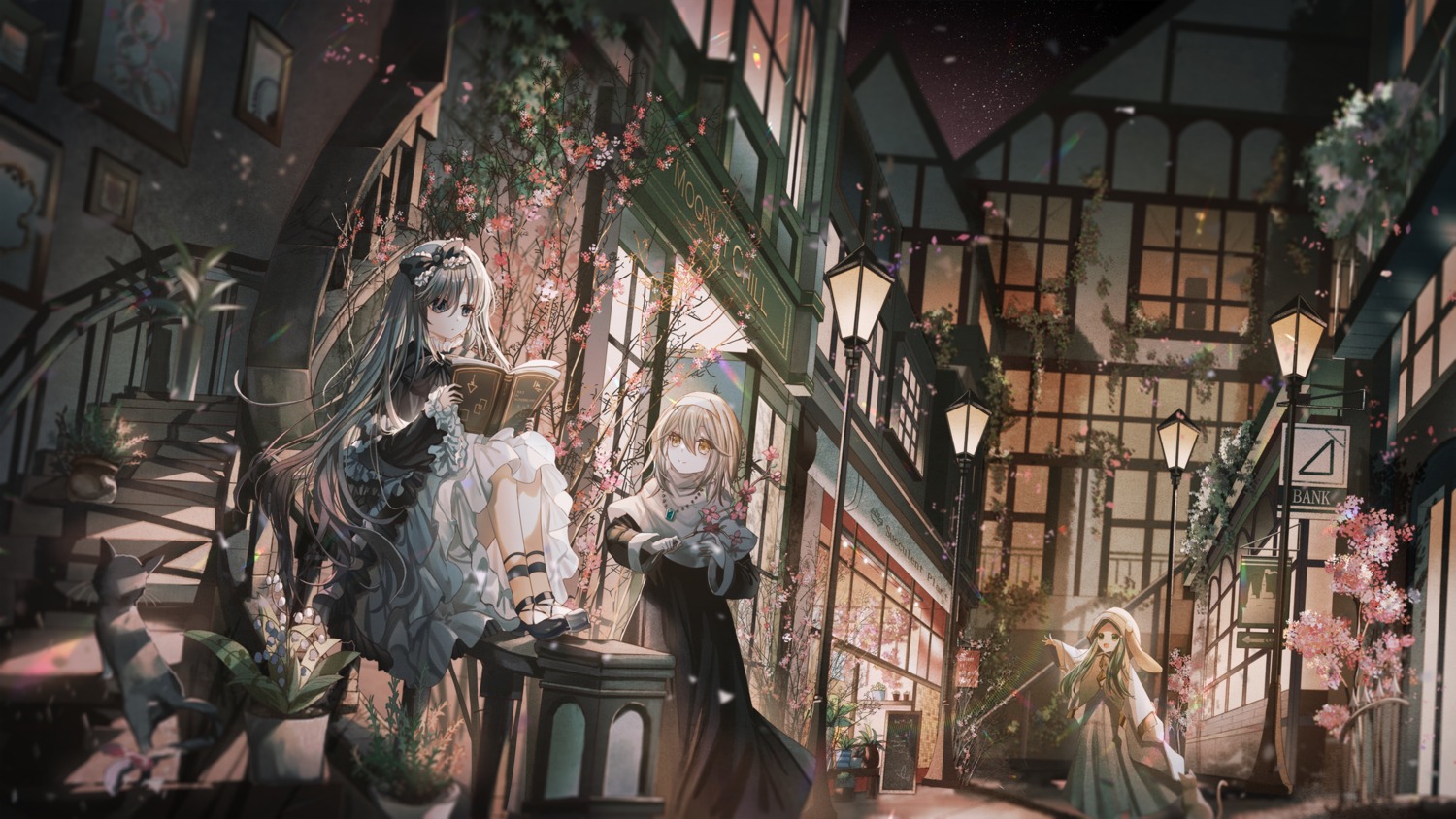 animal_ears dress ghost_belle_&_haunted_mansion ghost_mourner_&_moonlit_chill ghost_sister_&_spooky_dogwood gothic_lolita lolita_fashion neko nun yasato yugioh