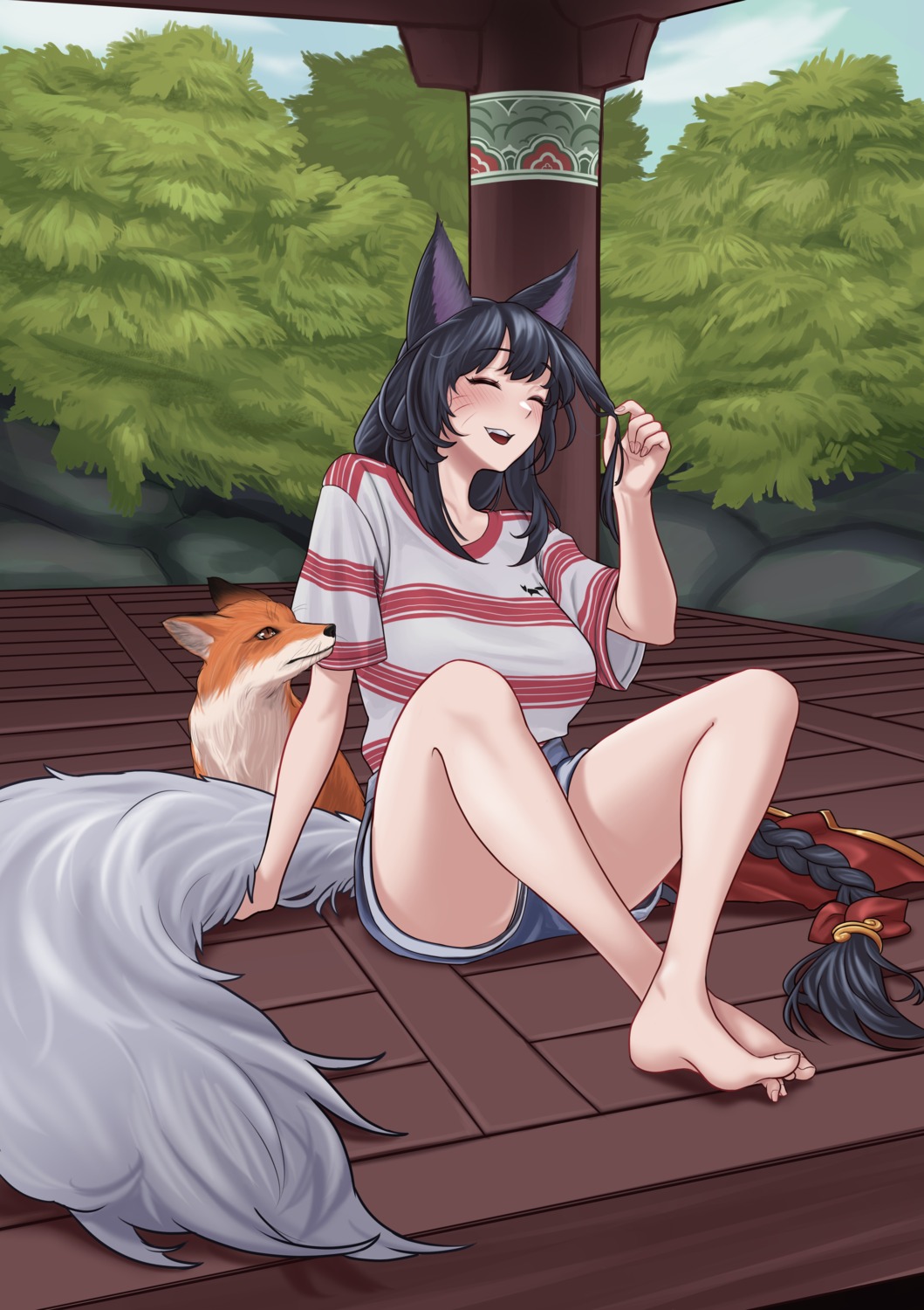 ahri animal_ears celdarin feet kitsune league_of_legends pantsu tail