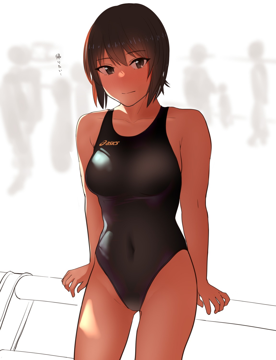 girls_und_panzer hieda_(hiedanoaqn) nishizumi_maho swimsuits