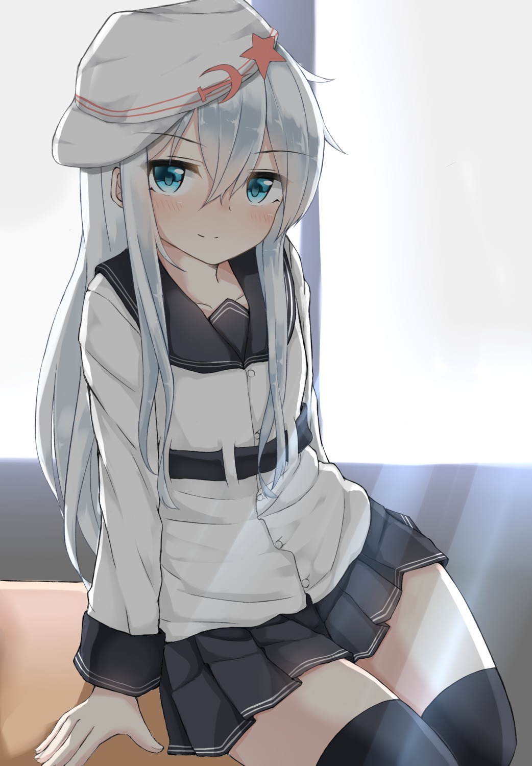 hibiki_(kancolle) kantai_collection moyoron seifuku thighhighs verniy_(kancolle)