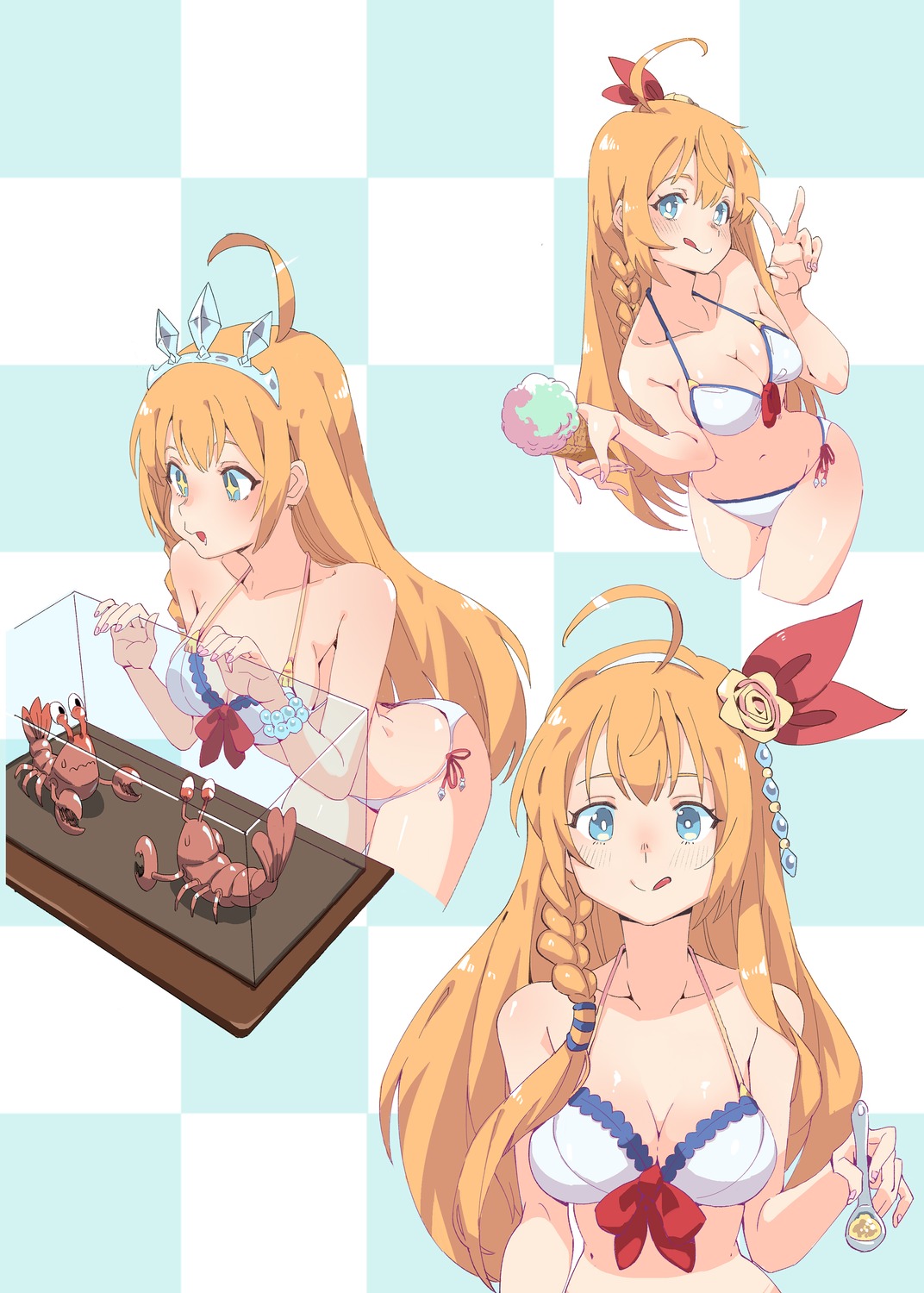 bikini chen_yang_yang cleavage pecorine princess_connect princess_connect!_re:dive swimsuits