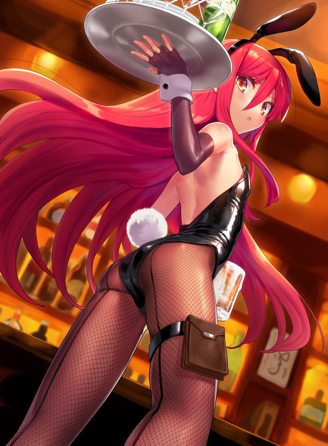 animal_ears ass bunny_ears bunny_girl fishnets garter loli no_bra ohlia pantyhose shakugan_no_shana shana tail