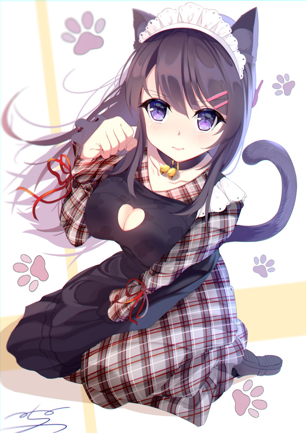 animal_ears cleavage maid menghuan_tian nekomimi sakurajima_mai seishun_buta_yarou tail