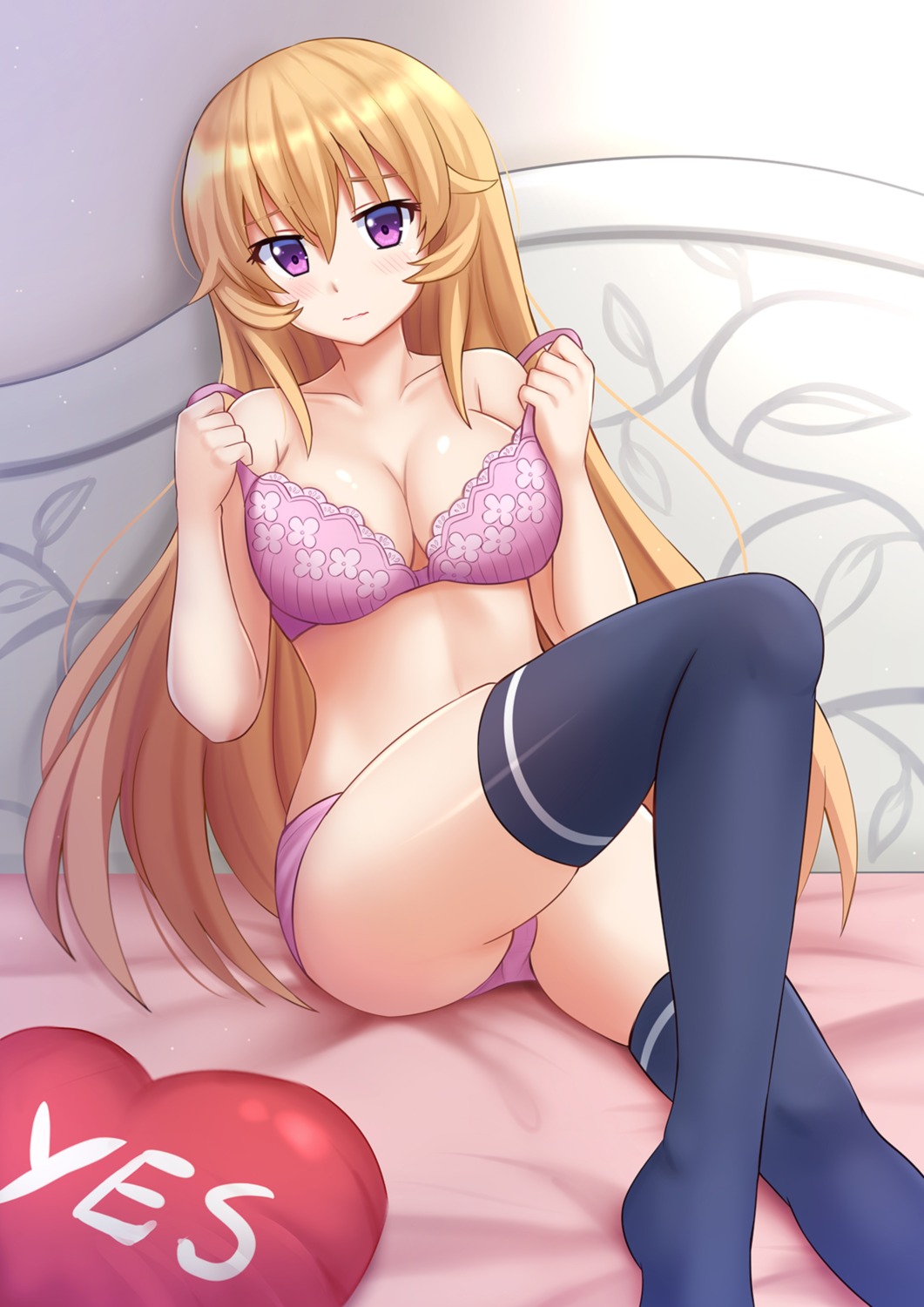 bra cleavage kazenokaze nakiri_erina pantsu shokugeki_no_soma thighhighs undressing