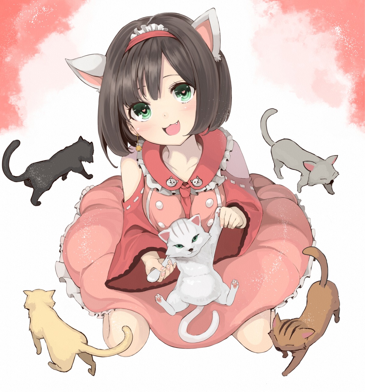 animal_ears dress itsutsuse maekawa_miku neko nekomimi the_idolm@ster the_idolm@ster_cinderella_girls