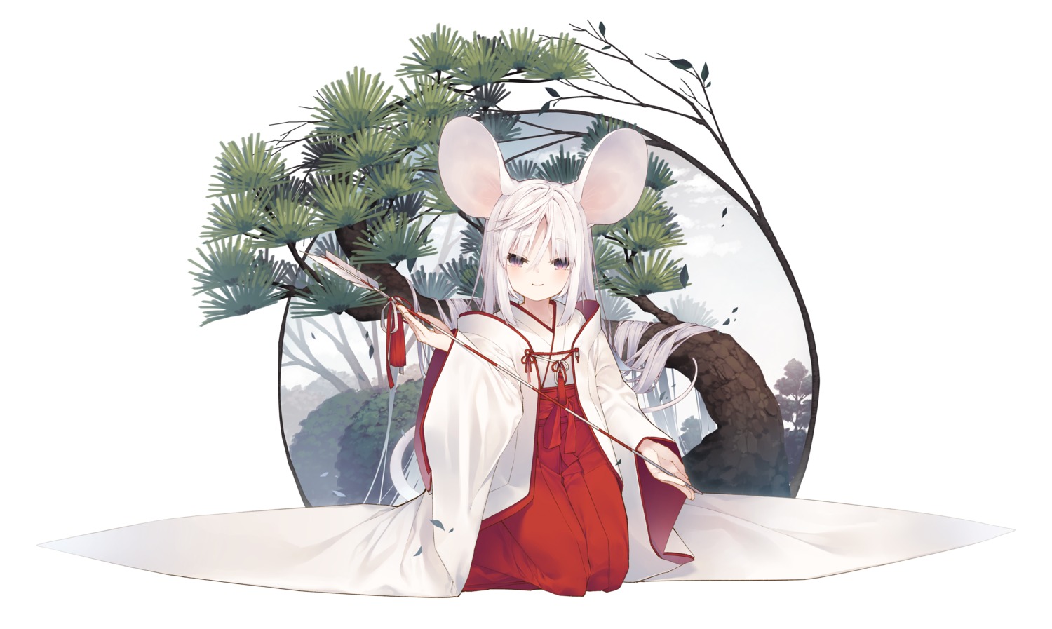 animal_ears miko tail tokuno_yuika