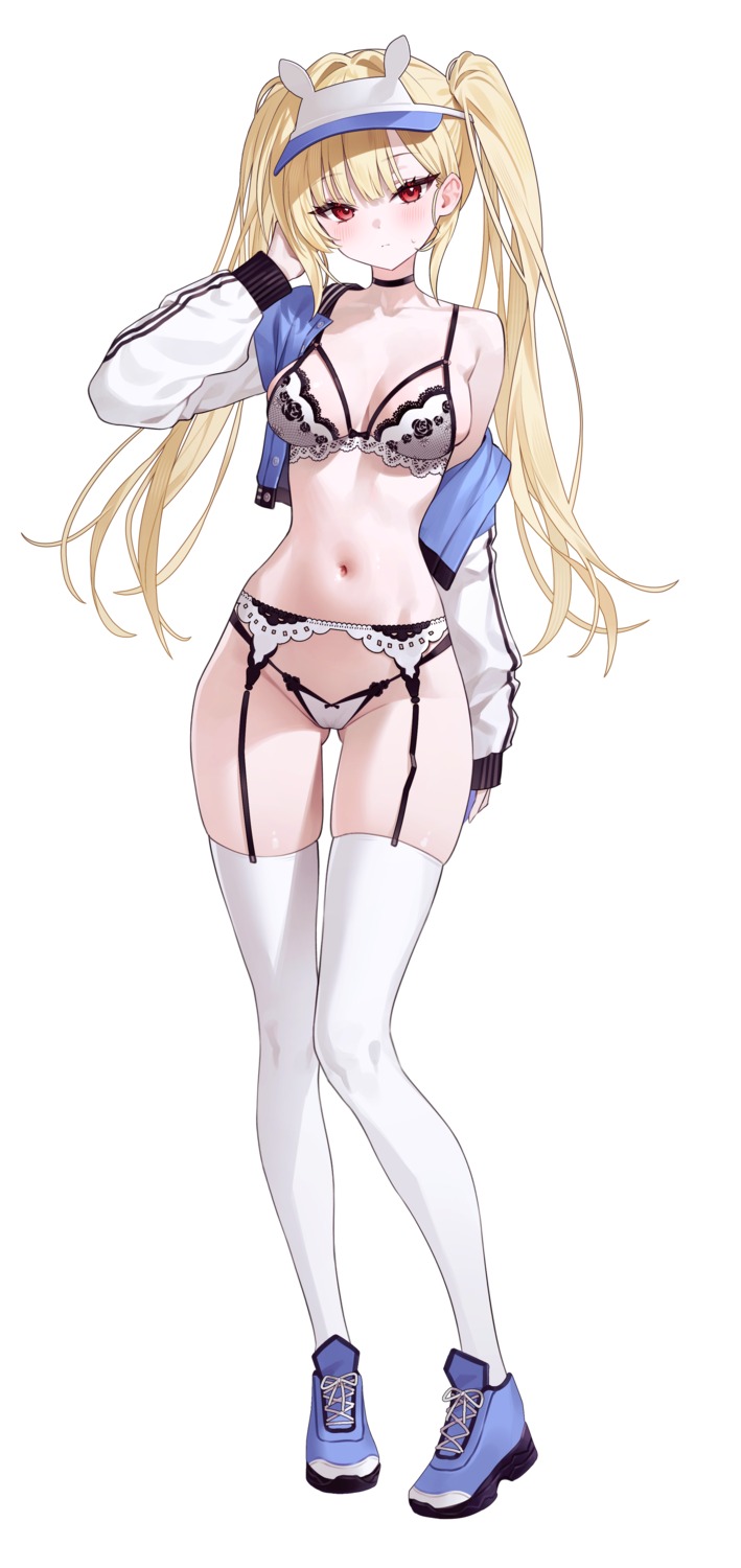 bra fymrie garter_belt open_shirt pantsu stockings thighhighs