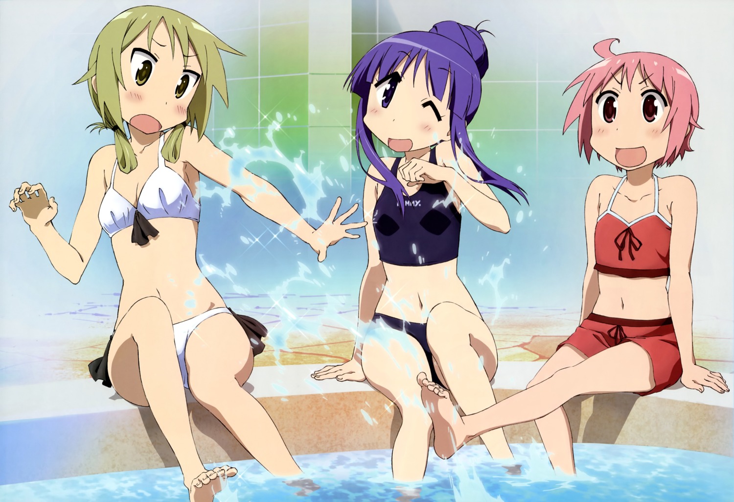 bikini cleavage feet hinata_yukari ichii_yui kojima_keisuke nonohara_yuzuko swimsuits yuyushiki