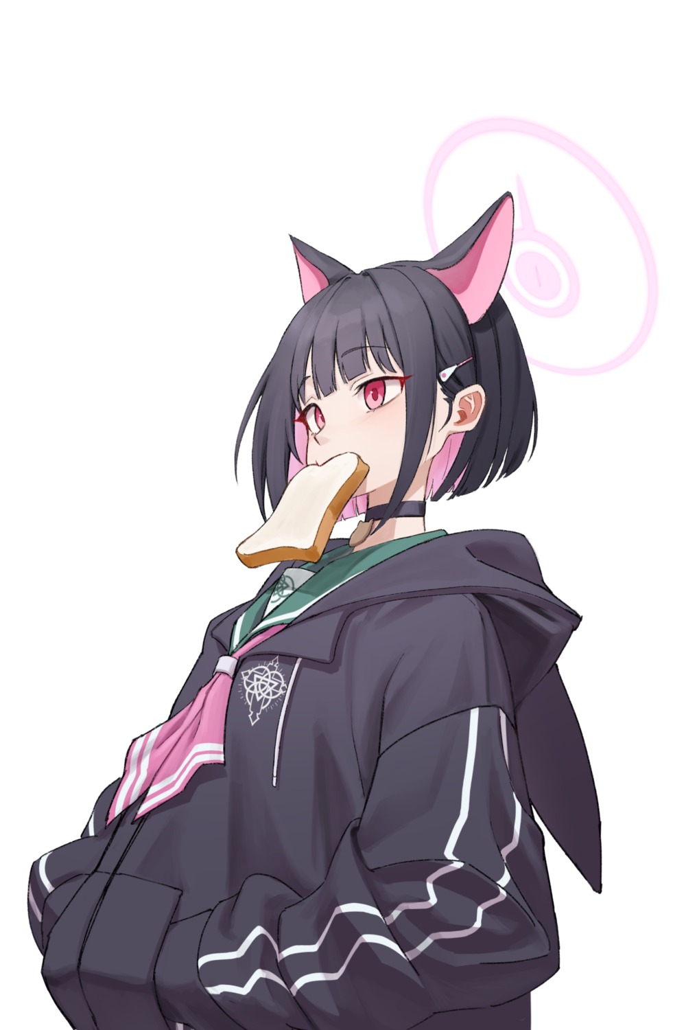 ama_doooo animal_ears blue_archive halo kyouyama_kazusa nekomimi seifuku