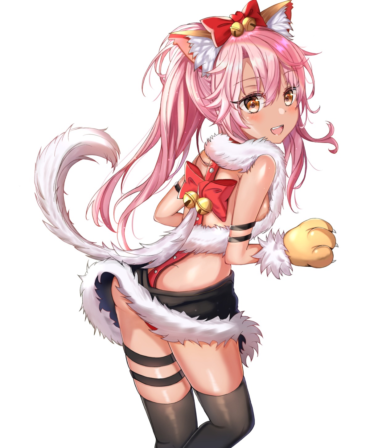 animal_ears ass chloe_von_einzbern fate/kaleid_liner_prisma_illya fate/stay_night garter loli nekomimi no_bra skirt_lift tail thighhighs zeroillya