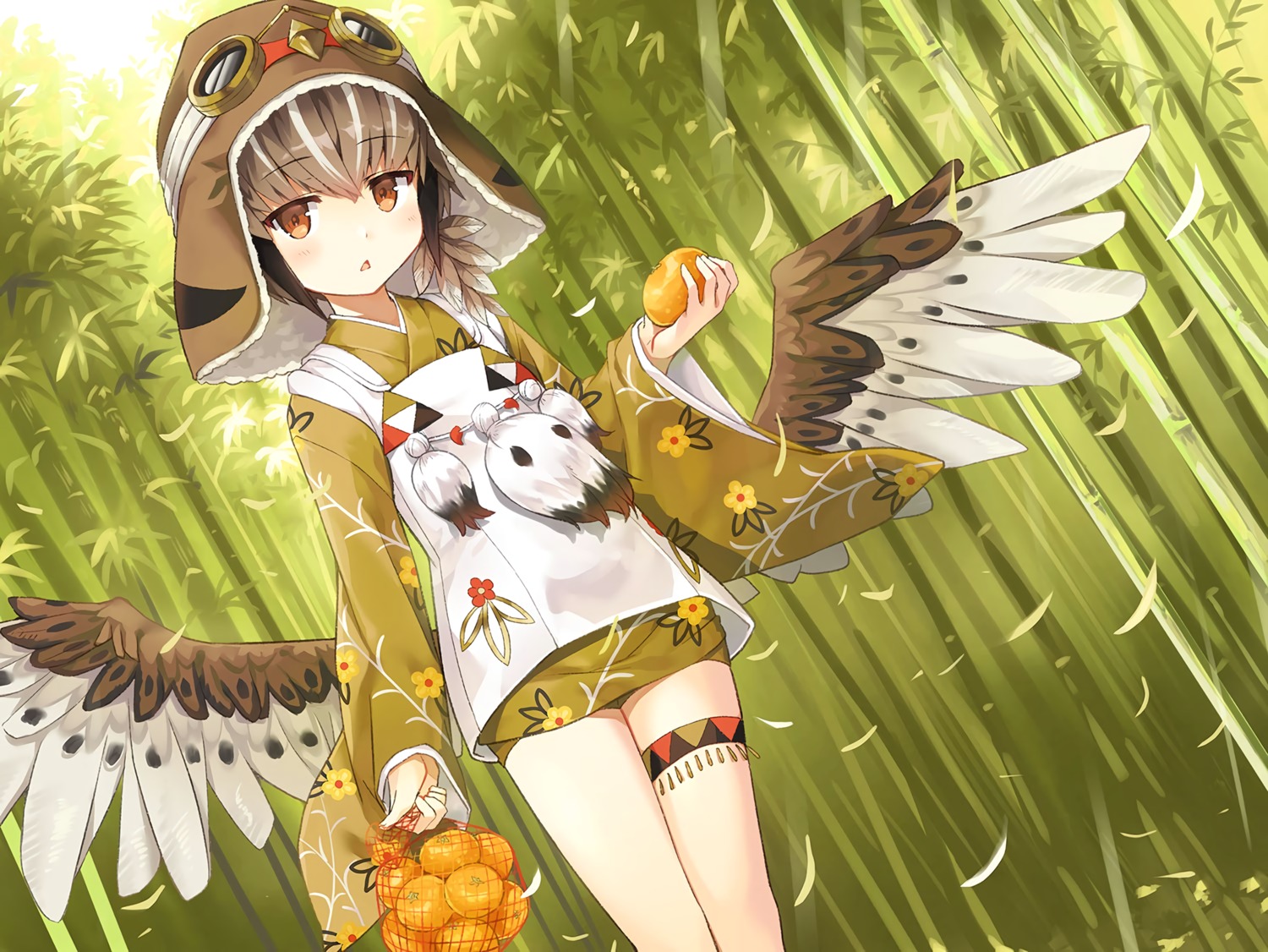 ayakashi_kyoushuutan cura garter japanese_clothes whisp wings