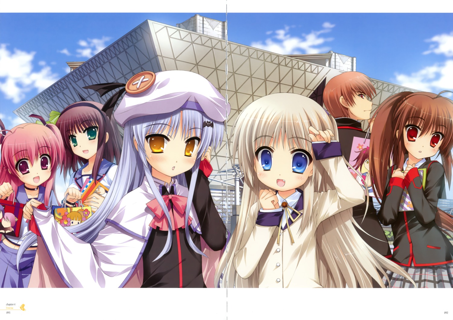 angel_beats! crease crossover fujima_takuya little_busters! nakamura_yuri natsume_kyosuke natsume_rin noumi_kudryavka seifuku yoshioka_yui