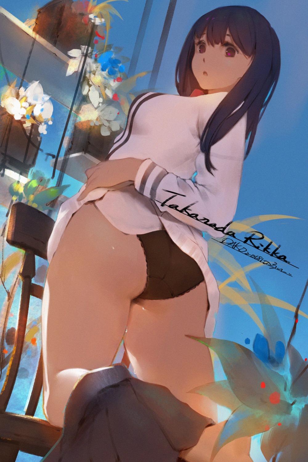 ass hu_dako pantsu seifuku ssss.gridman sweater takarada_rikka