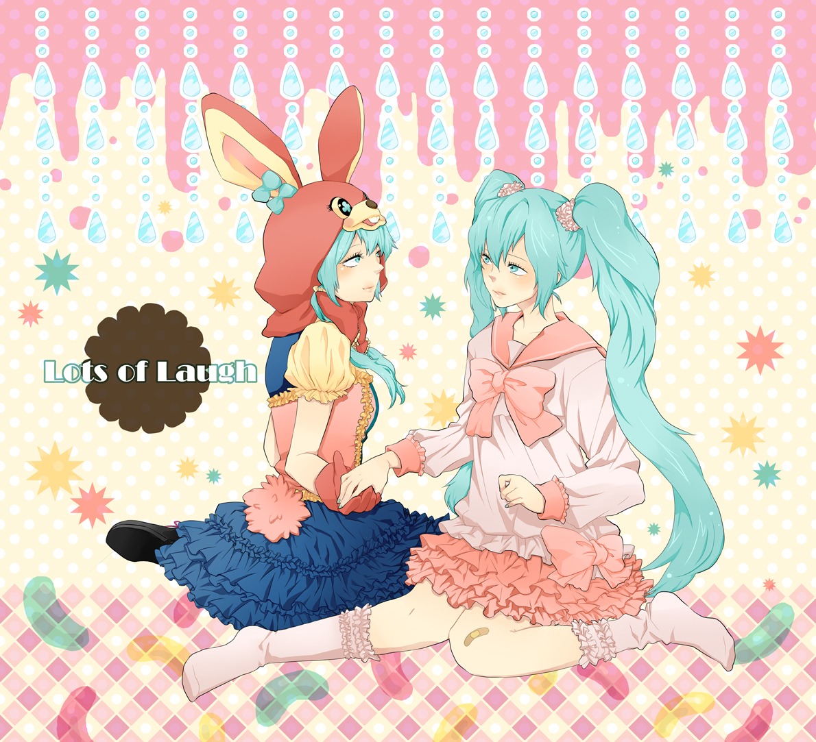 hatsune_miku lots_of_laugh_(vocaloid) mogeratta vocaloid