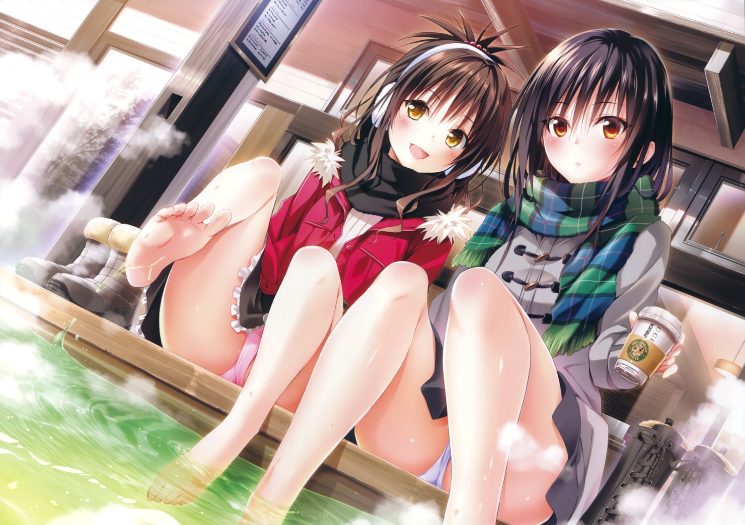 feet fixed kotegawa_yui onsen pantsu to_love_ru to_love_ru_darkness wet yabuki_kentarou yuuki_mikan