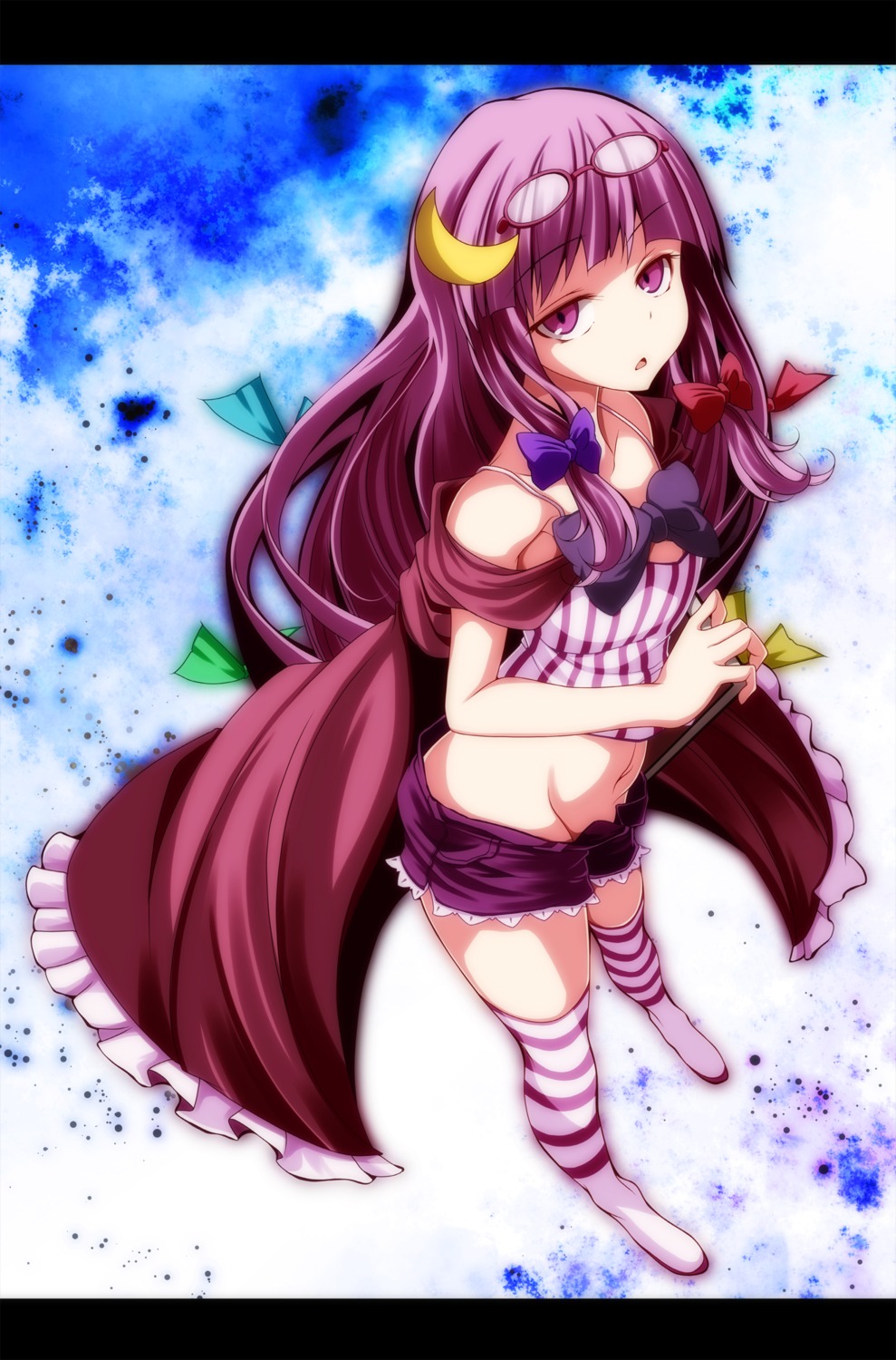 megane patchouli_knowledge s-syogo thighhighs touhou