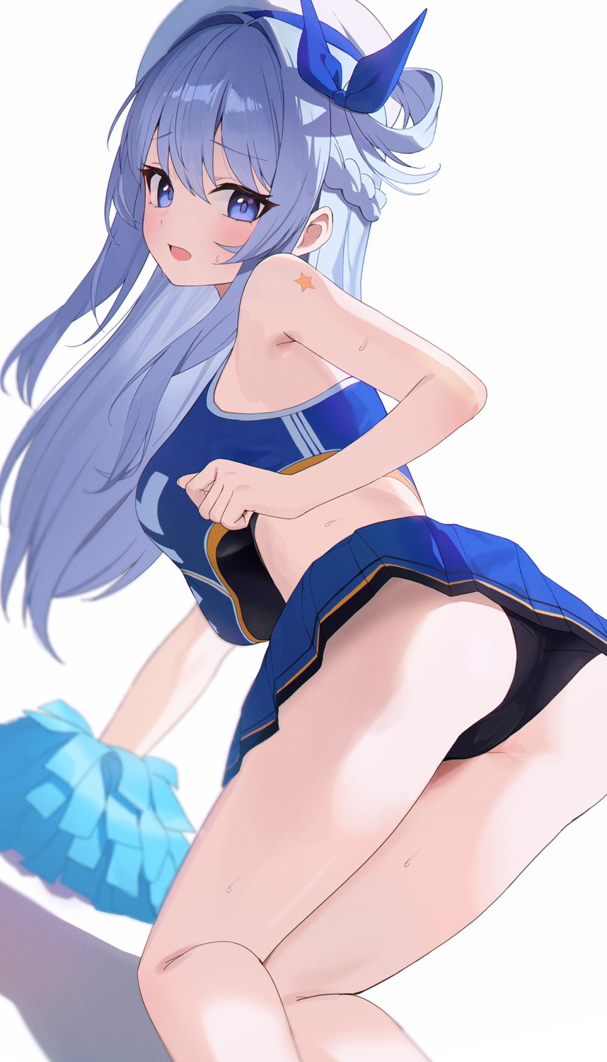 ass bra cheerleader minn_(kangjm1107) pantsu skirt_lift yuksi_(yuksi)