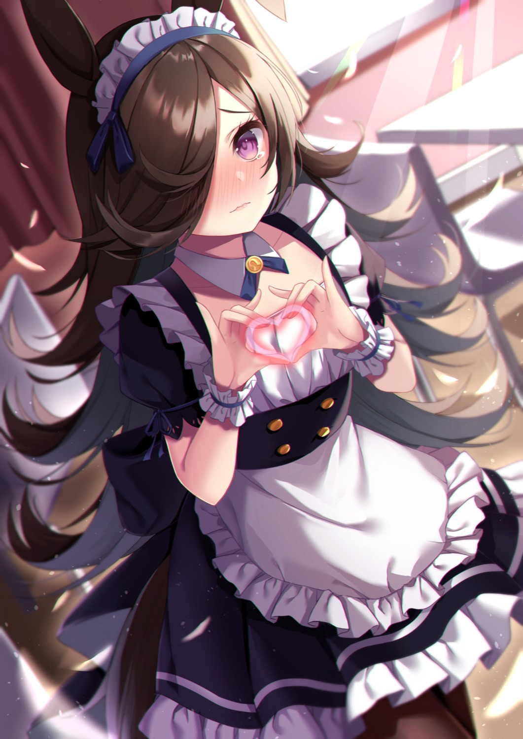 amahara_pekozaemon animal_ears maid pantyhose rice_shower_(umamusume) tail uma_musume_pretty_derby waitress