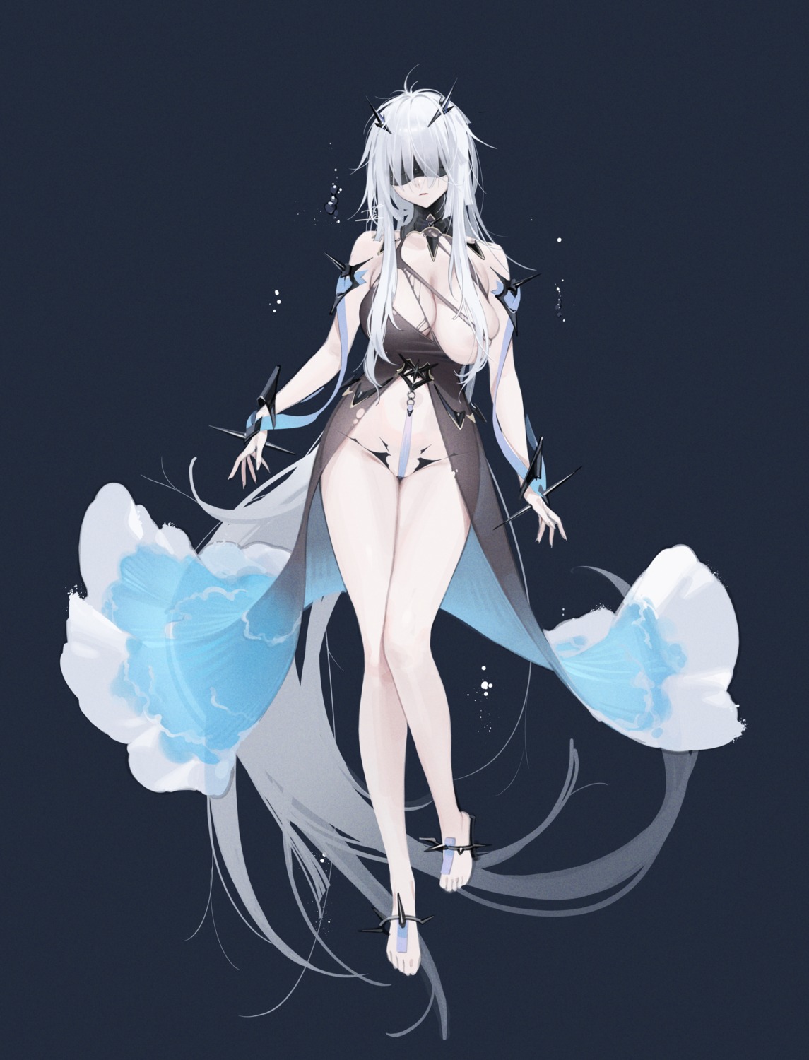 azur_lane fancy_(azur_lane) no_bra nopan ohisashiburi see_through torn_clothes