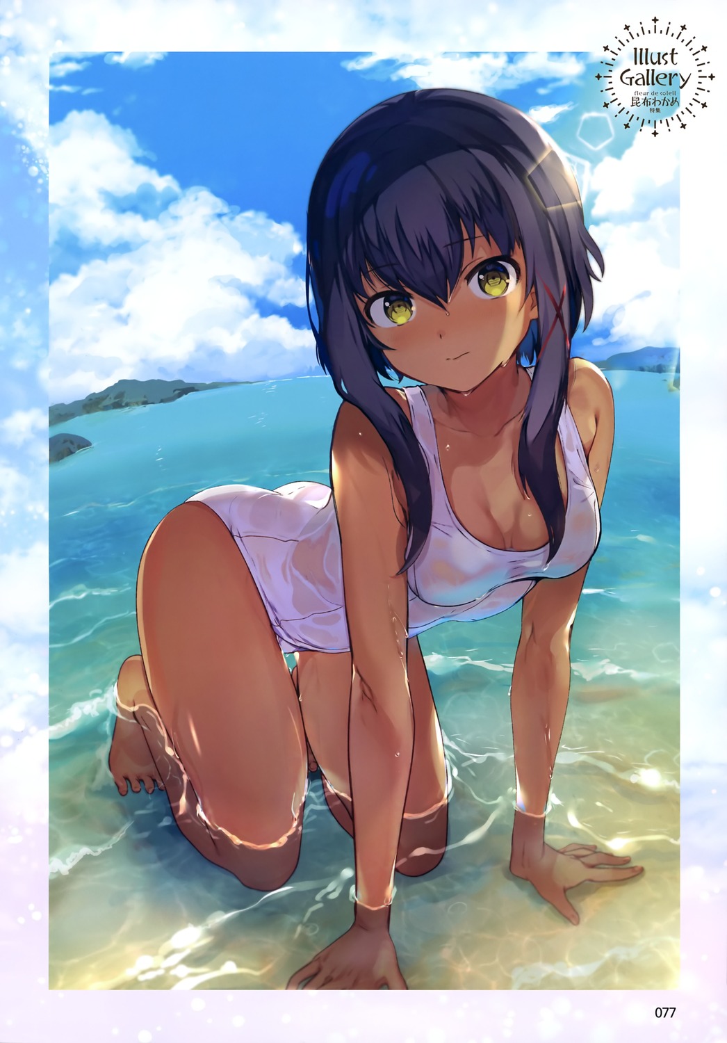 konbu_wakame school_swimsuit see_through swimsuits wet wet_clothes
