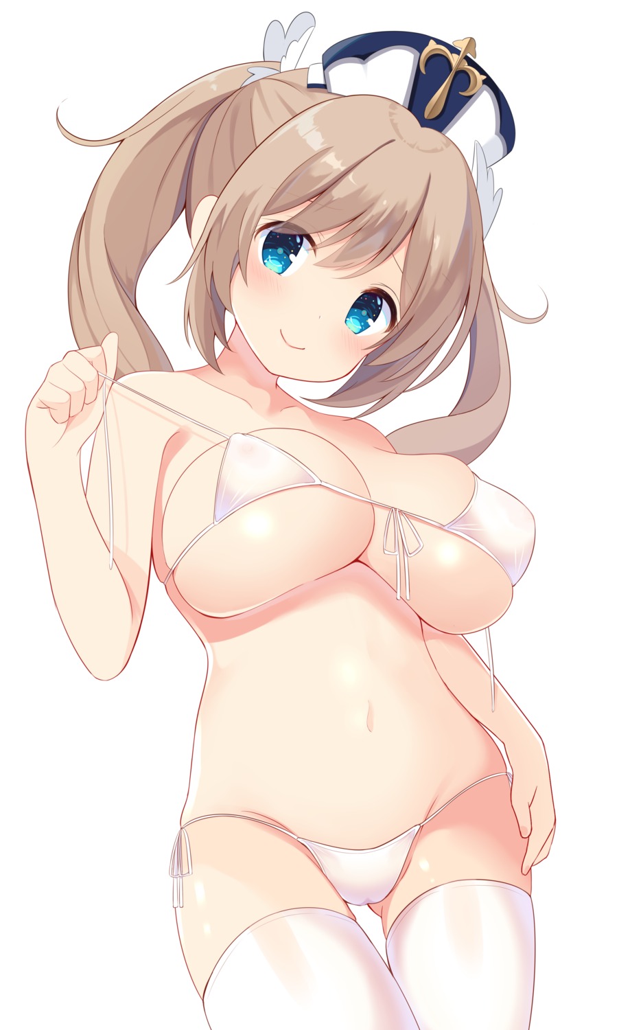 barbara_(genshin_impact) bikini genshin_impact mimi_(mimi3mimimi) swimsuits thighhighs undressing