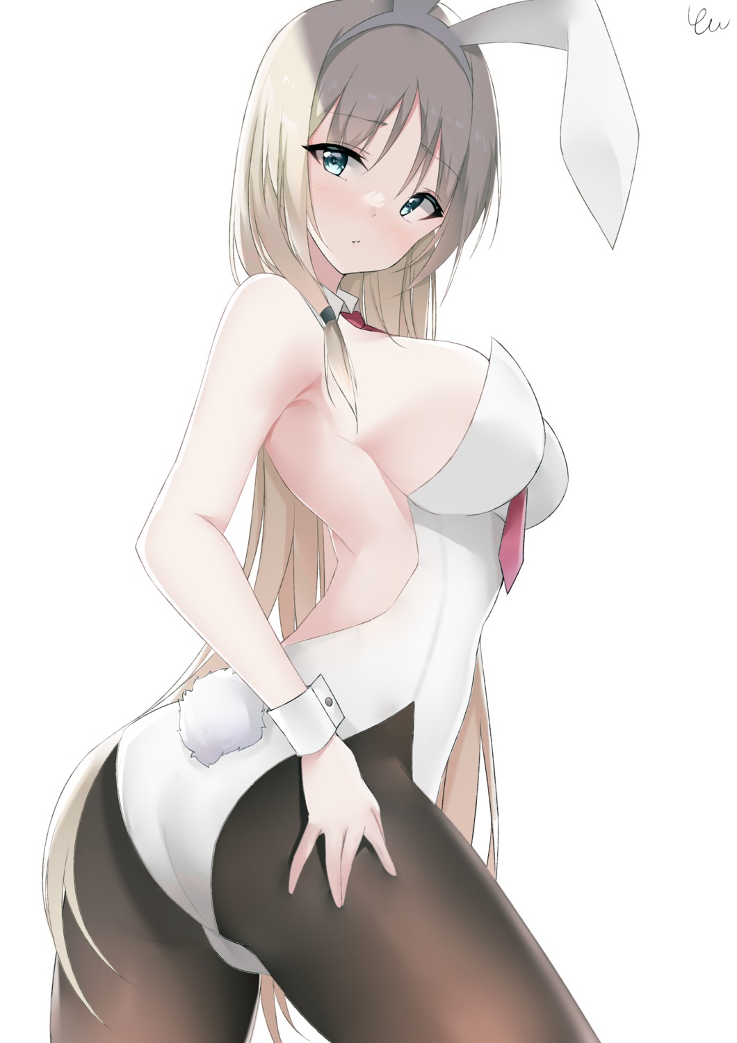 an-94_(girls_frontline) animal_ears ass bunny_ears bunny_girl girls_frontline no_bra pantyhose tail yanwulazy