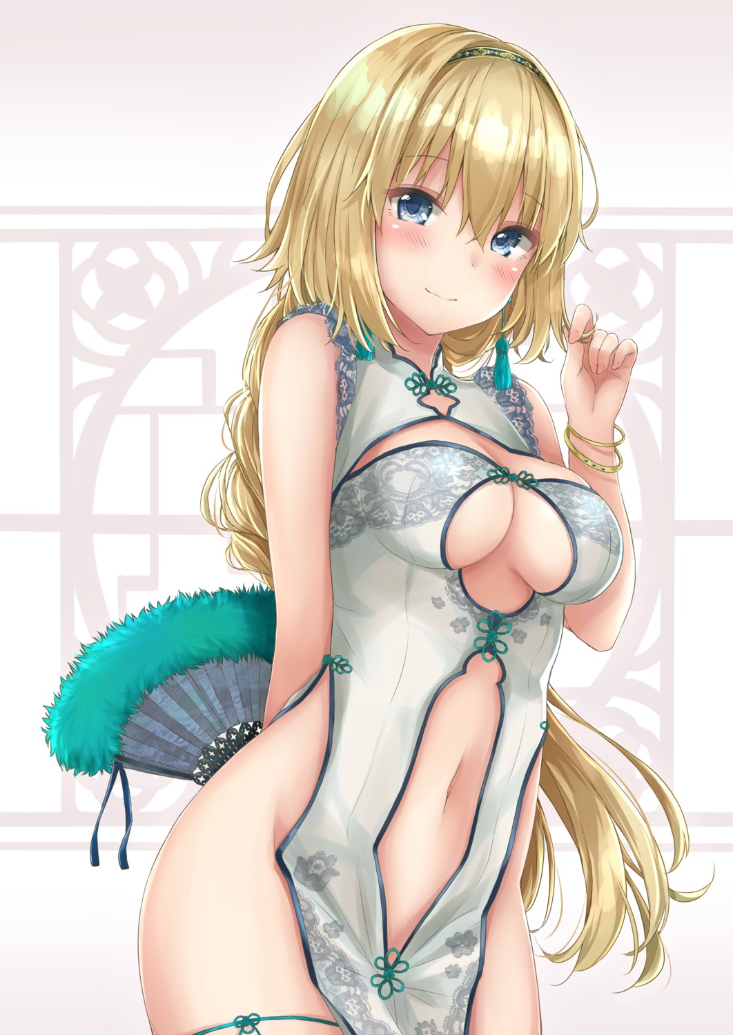 chinadress cleavage fate/grand_order garter jeanne_d'arc jeanne_d'arc_(fate) mikujin_(mikuzin24) no_bra nopan