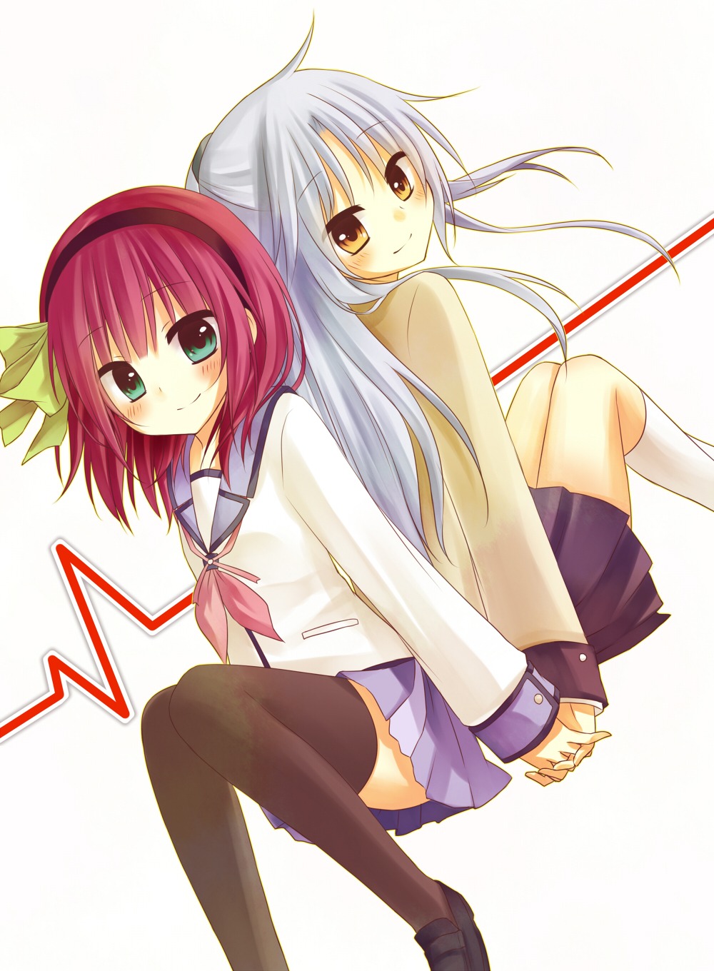 amene_kurumi angel_beats! seifuku tenshi thighhighs yurippe