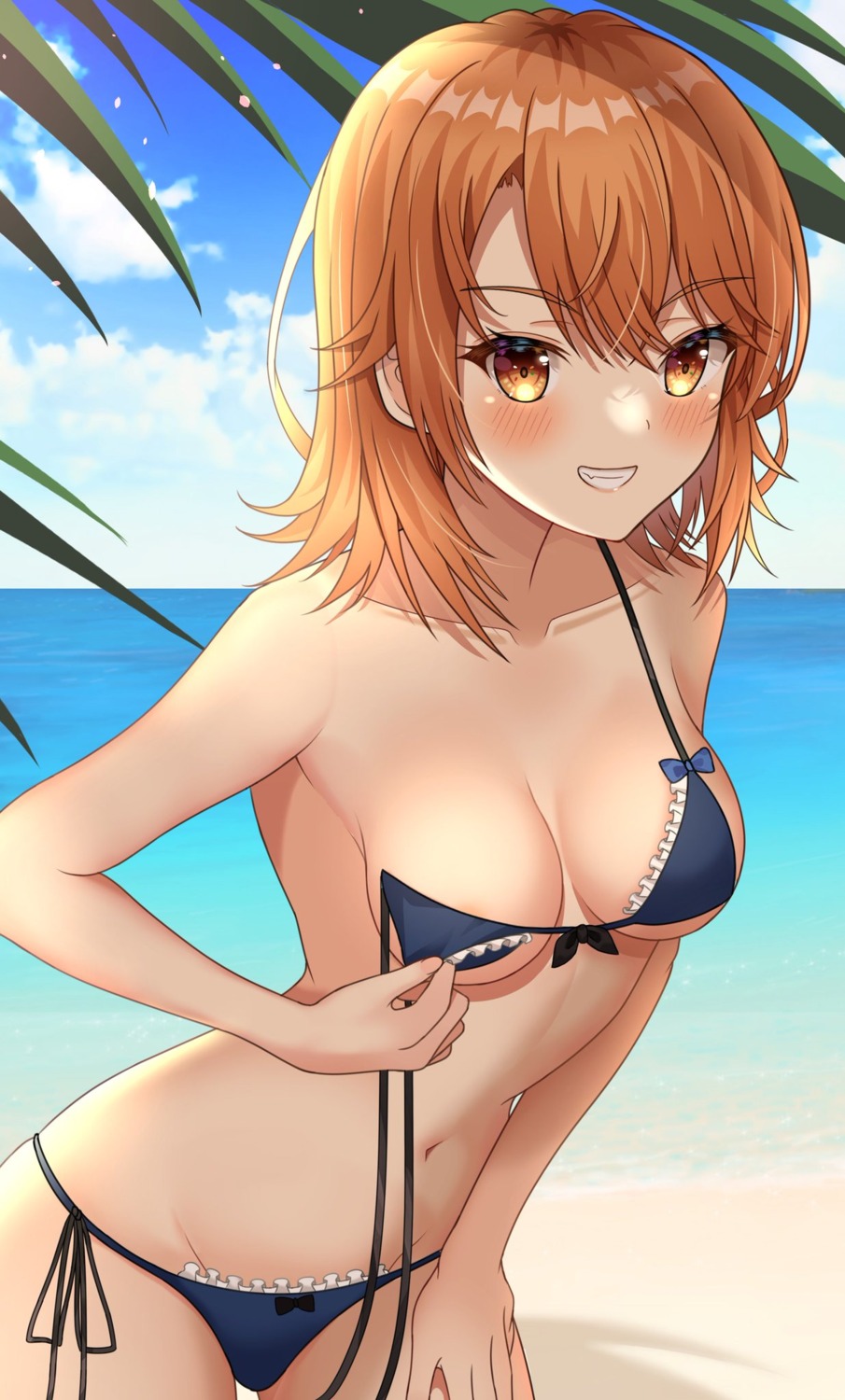 bikini hisui_(user_zvkr2432) isshiki_iroha swimsuits undressing yahari_ore_no_seishun_lovecome_wa_machigatteiru.