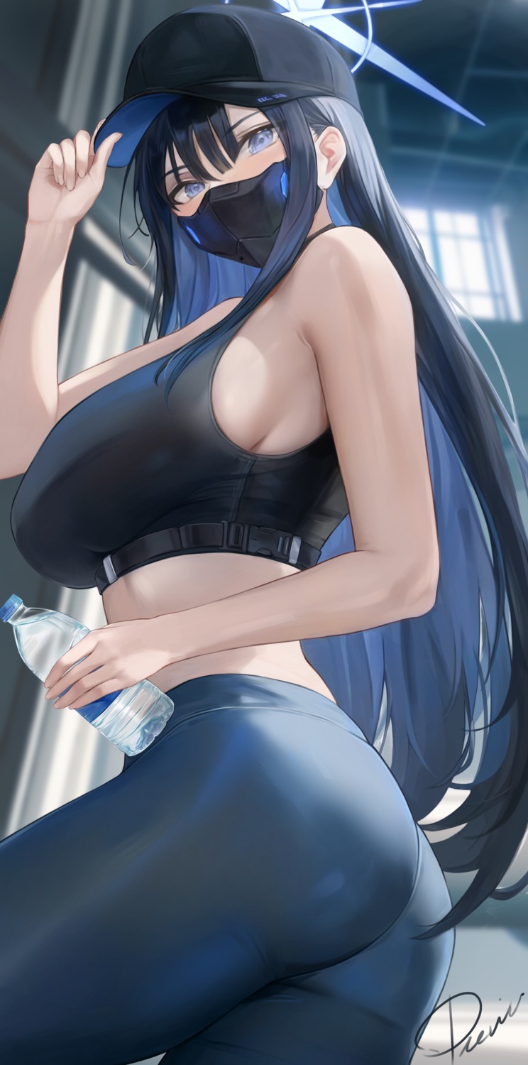 ass blue_archive gym_uniform halo joumae_saori no_bra preview_(preview0)