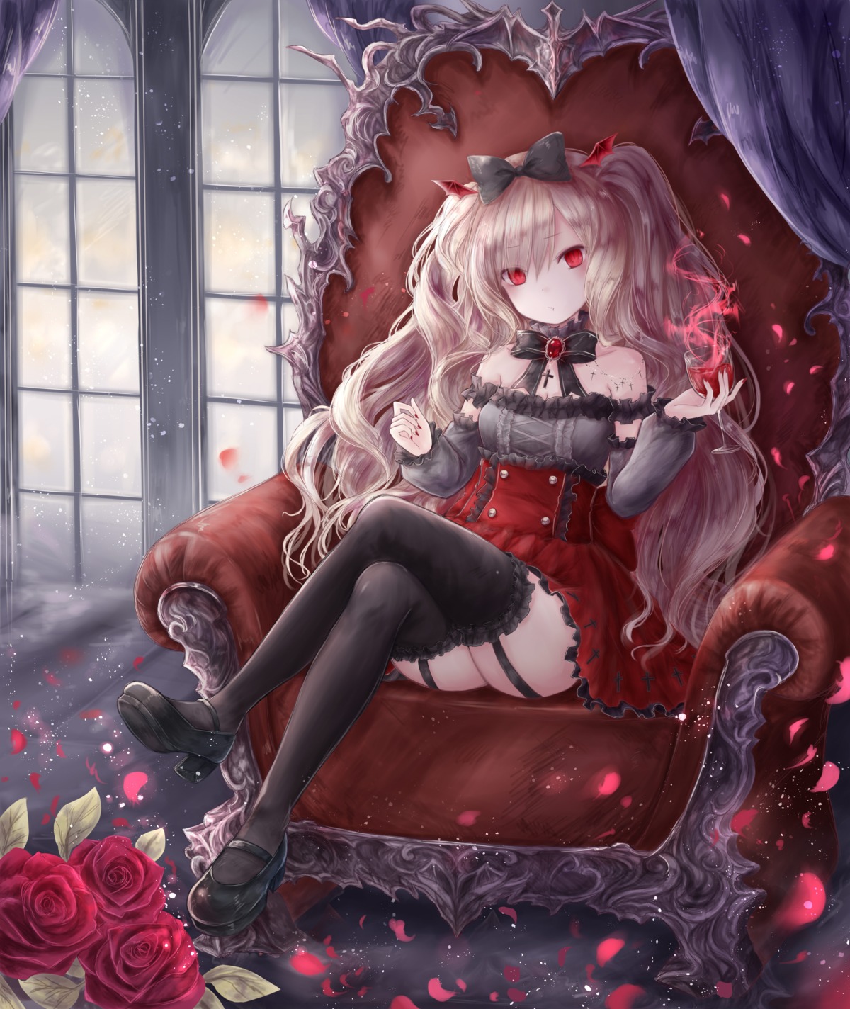 heels lolita_fashion skirt_lift stockings thighhighs wings yenshin