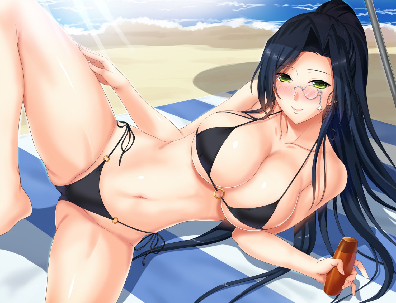 bikini cleavage megane shibayuki swimsuits underboob