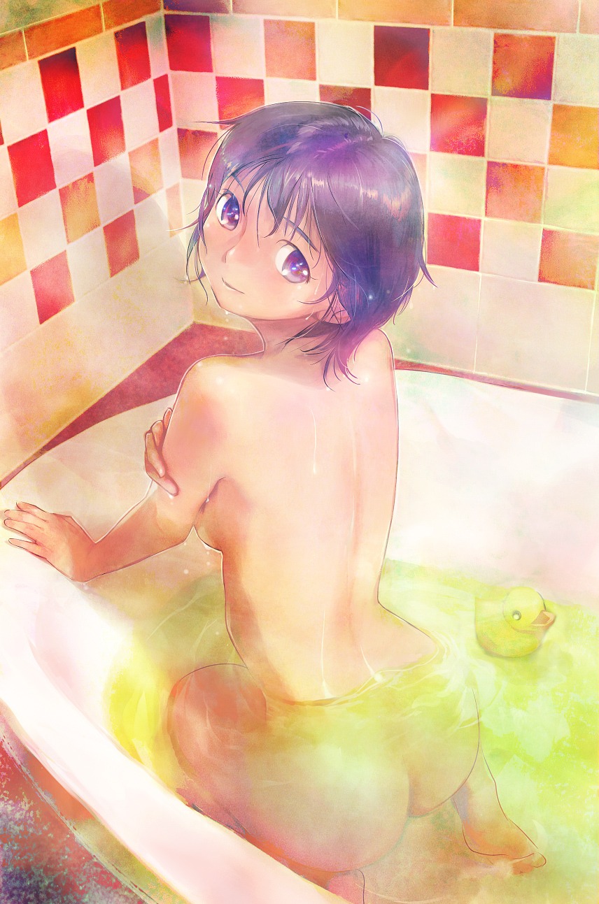 bathing naked osamu_(mekarauroko_6) wet