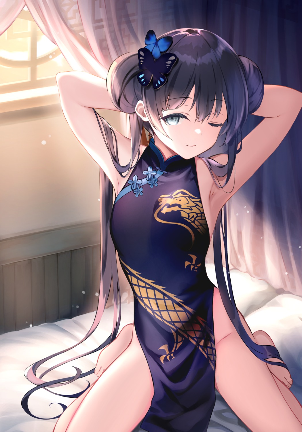 blue_archive chinadress loli no_bra nopan rei ryuuge_kisaki