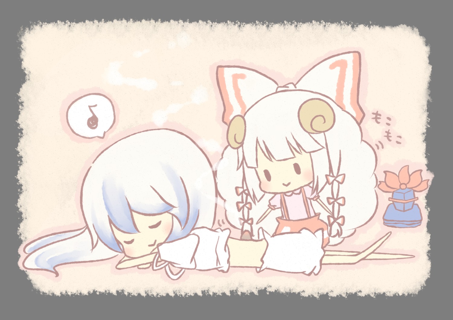 chibi fujiwara_no_mokou kamishirasawa_keine naachian touhou