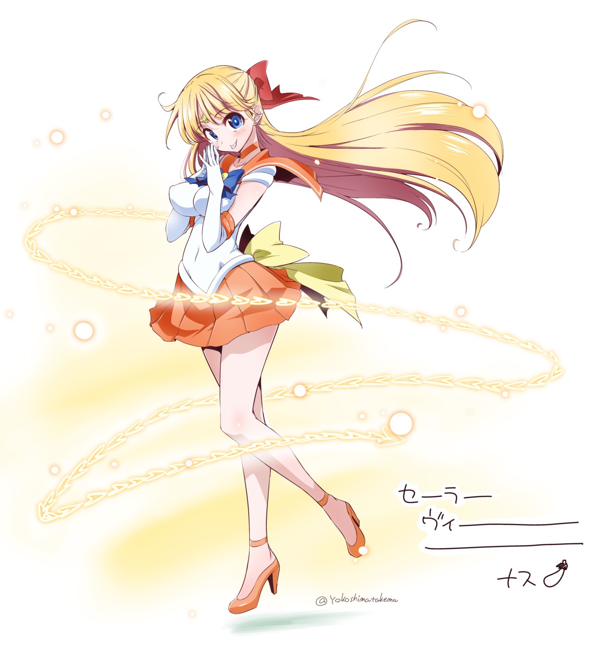 aino_minako heels sailor_moon seifuku skirt_lift yokoshima_takemaru