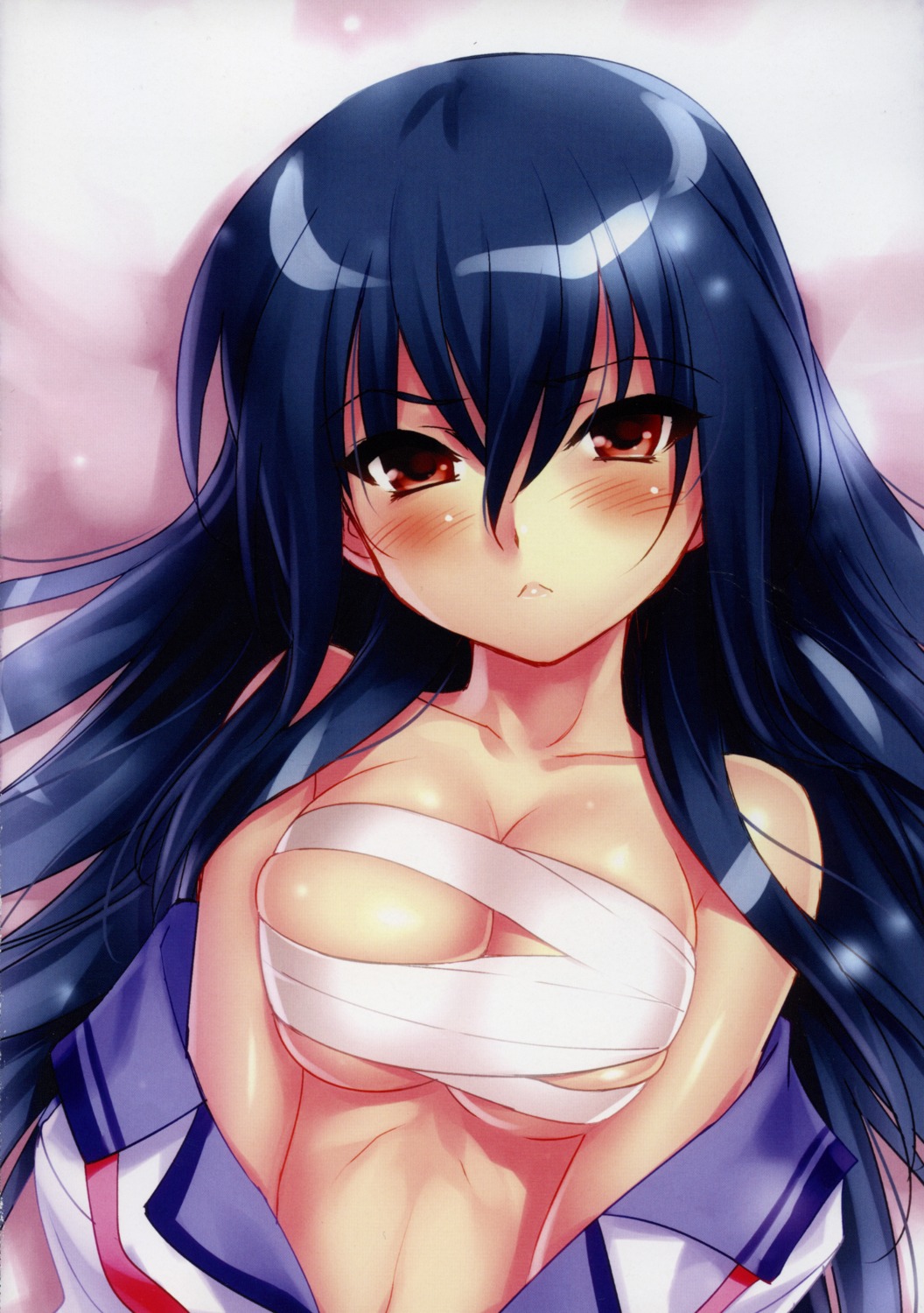 angel_beats! breast_hold sarashi seifuku shiina zen