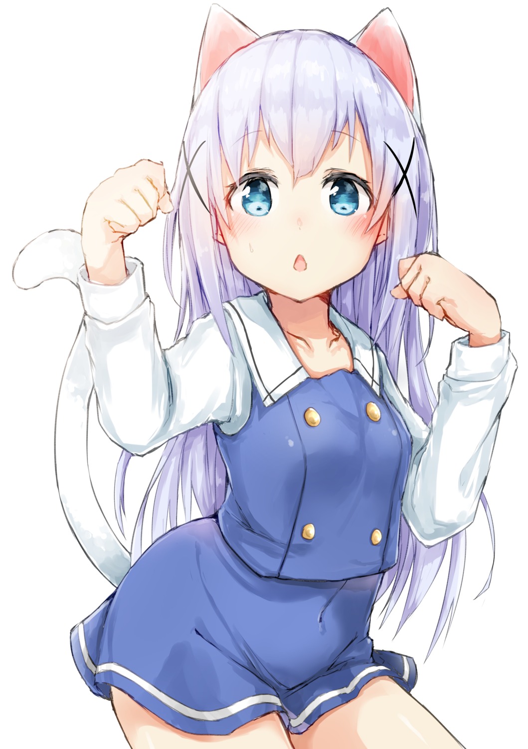 animal_ears gochuumon_wa_usagi_desu_ka? kafuu_chino nekomimi nosetissue seifuku tail