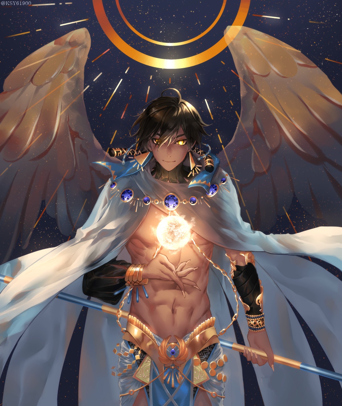 fate/grand_order fate/prototype:_fragments_of_blue_and_silver male puff rider_(fate/prototype_fragments) wings