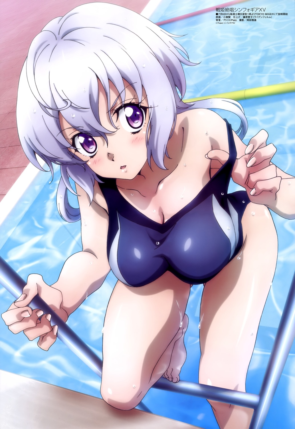 cleavage obata_ken senki_zesshou_symphogear senki_zesshou_symphogear_xv swimsuits undressing wet yukine_chris