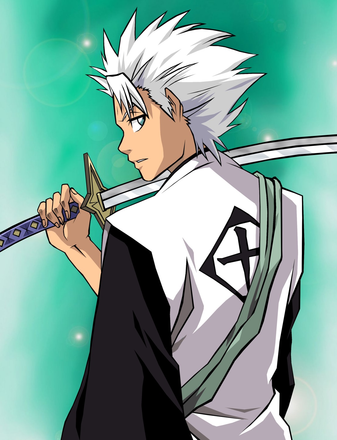 bleach hitsugaya_toushirou kingvegito male sword vector_trace