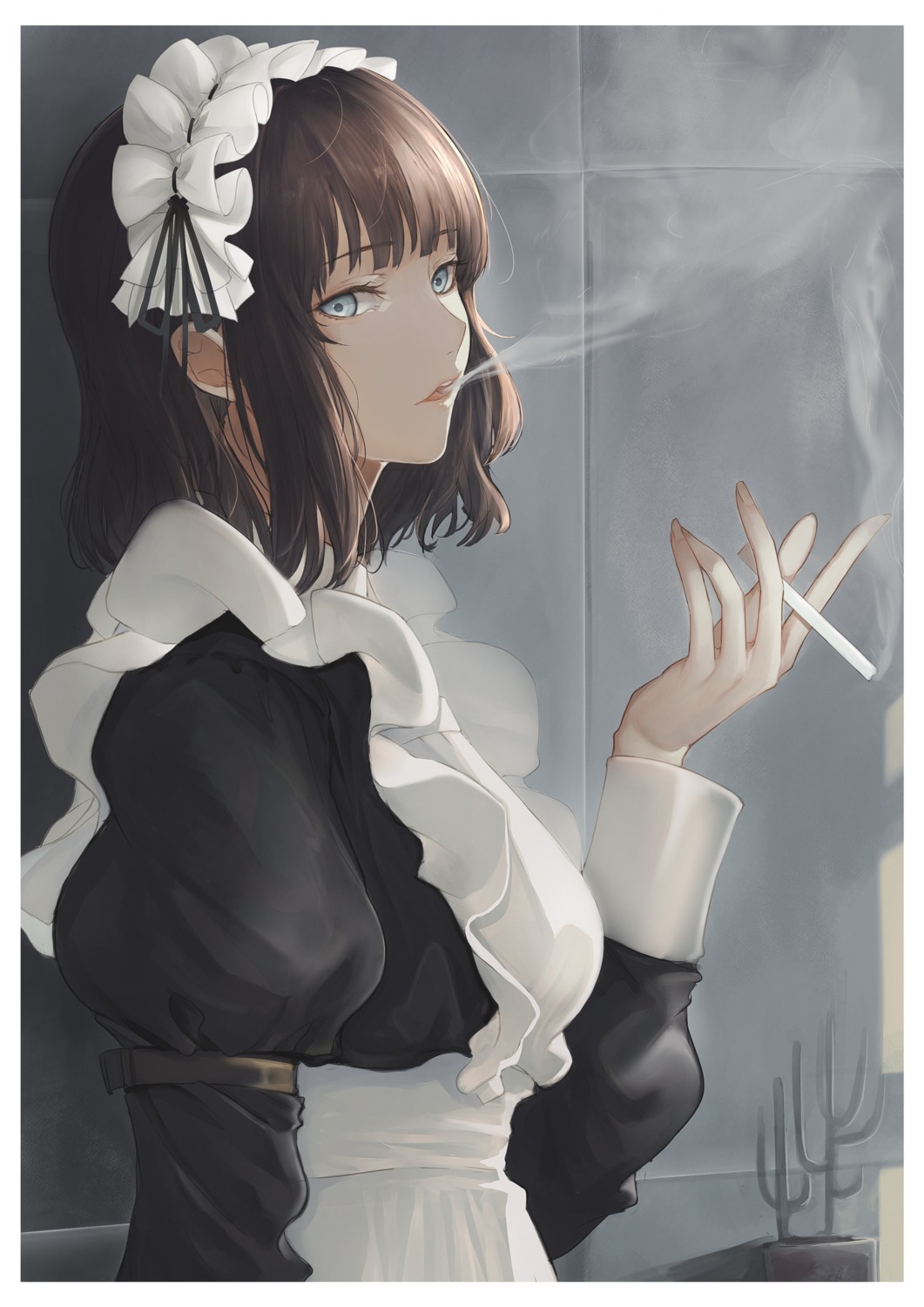 maid marumoru smoking